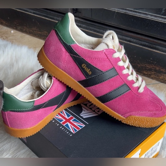 Gola | Elon Gumsole Suede Pink and Black Sneakers - Picture 7 of 7